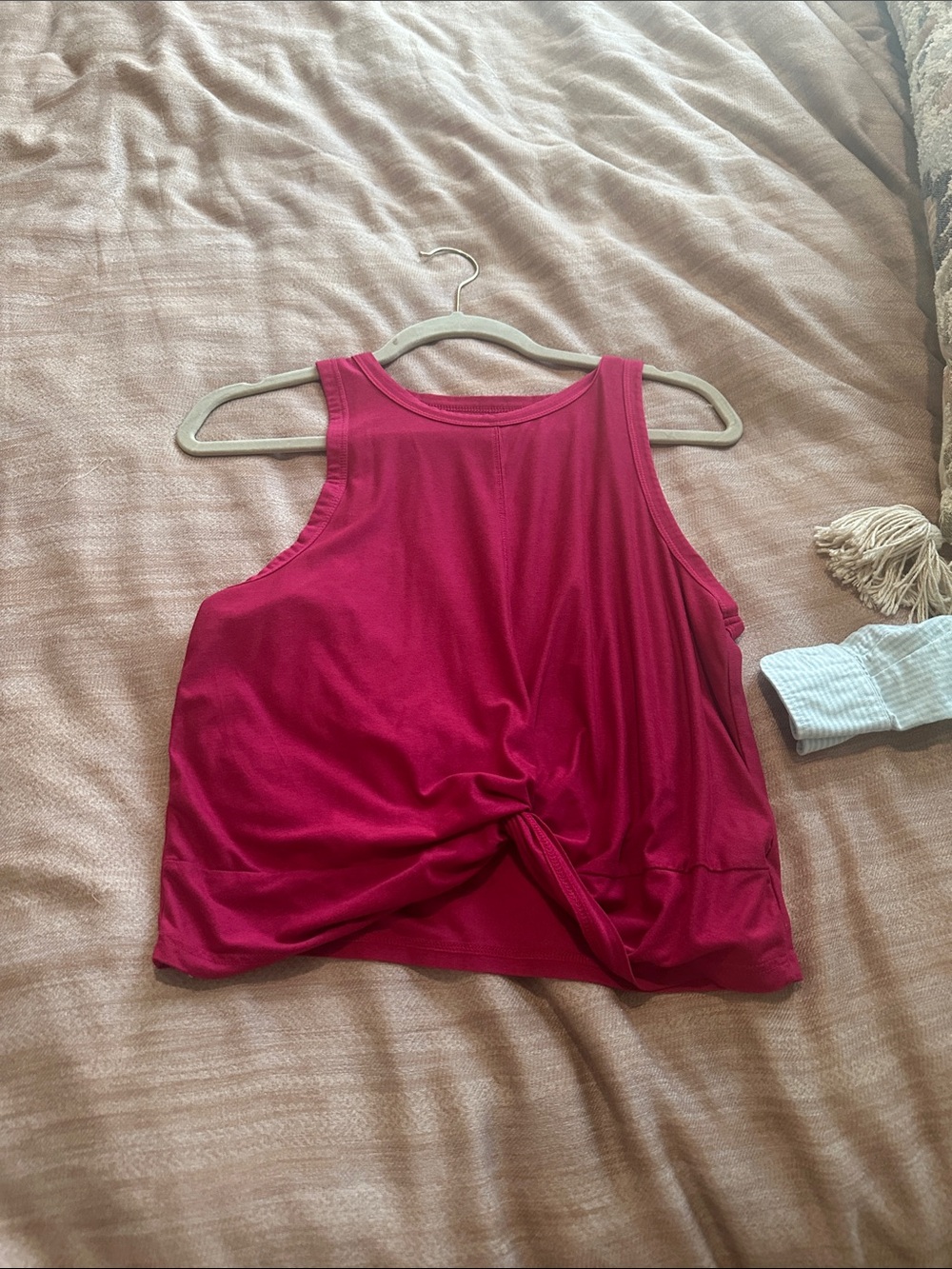 Women’s Twist-Front Tank Top - Berry Pink